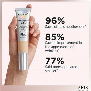 كريم أساس سائل بتغطية كاملة مع لمعان إضافي